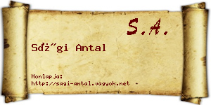 Sági Antal névjegykártya